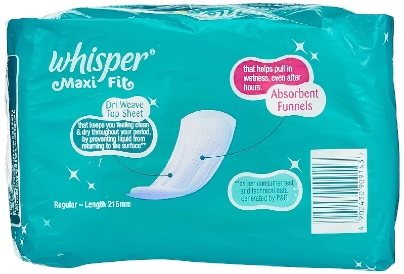 Whisper Maxi Nights Regular Sanitary Pads, 8 Pads-2.webp